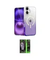 ieg™ iPhone 16 Kılıf Eksen Minimal Özel Seri - Şeffaf 360 Full Body Arka Koruyucu