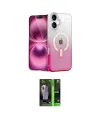 ieg™ iPhone 16 Kılıf Eksen Minimal Özel Seri - Şeffaf 360 Full Body Arka Koruyucu