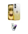 ieg™ iPhone 16 Kılıf Eksen Minimal Özel Seri - Şeffaf Pasifik Cam Ekran Koruyucu