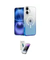 ieg™ iPhone 16 Kılıf Eksen Minimal Özel Seri - Şeffaf Pasifik Cam Ekran Koruyucu