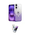 ieg™ iPhone 16 Kılıf Eksen Minimal Özel Seri - Şeffaf Pasifik Cam Ekran Koruyucu