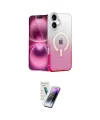 ieg™ iPhone 16 Kılıf Eksen Minimal Özel Seri - Şeffaf Pasifik Cam Ekran Koruyucu