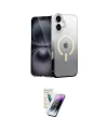 ieg™ iPhone 16 Kılıf Eksen Minimal Özel Seri - Şeffaf Pasifik Cam Ekran Koruyucu