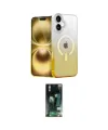 ieg™ iPhone 16 Kılıf Eksen Minimal Özel Seri - Siyah 360 Mat Full Body Arka Koruyucu