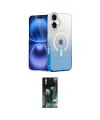 ieg™ iPhone 16 Kılıf Eksen Minimal Özel Seri - Siyah 360 Mat Full Body Arka Koruyucu