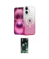 ieg™ iPhone 16 Kılıf Eksen Minimal Özel Seri - Siyah 360 Mat Full Body Arka Koruyucu