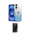 ieg™ iPhone 16 Kılıf Eksen Minimal Özel Seri - Siyah 3D Antistatik Hayalet Cam Ekran Koruyucu