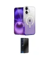 ieg™ iPhone 16 Kılıf Eksen Minimal Özel Seri - Siyah 3D Antistatik Hayalet Cam Ekran Koruyucu