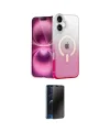 ieg™ iPhone 16 Kılıf Eksen Minimal Özel Seri - Siyah 3D Antistatik Hayalet Cam Ekran Koruyucu