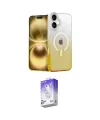 ieg™ iPhone 16 Kılıf Eksen Minimal Özel Seri - Siyah Bilvis 5in1 3D Magic Cam Ekran Koruyucu