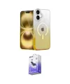 ieg™ iPhone 16 Kılıf Eksen Minimal Özel Seri - Siyah Bilvis 5in1 5D Magic Hayalet Cam Ekran Koruyucu