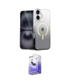 ieg™ iPhone 16 Kılıf Eksen Minimal Özel Seri - Siyah Bilvis 5in1 5D Magic Hayalet Cam Ekran Koruyucu