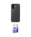 ieg™ iPhone 16 Kılıf Eksen Prime - Siyah Bilvis 5in1 5D Magic Hayalet Cam Ekran Koruyucu