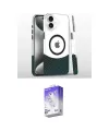 ieg™ iPhone 16 Kılıf İz Asil Prime - Siyah Bilvis 5in1 3D Magic Cam Ekran Koruyucu