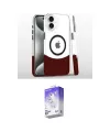 ieg™ iPhone 16 Kılıf İz Asil Prime - Siyah Bilvis 5in1 3D Magic Cam Ekran Koruyucu
