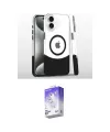 ieg™ iPhone 16 Kılıf İz Asil Prime - Siyah Bilvis 5in1 3D Magic Cam Ekran Koruyucu