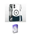 ieg™ iPhone 16 Kılıf İz Asil Prime - Siyah Bilvis 5in1 3D Magic Cam Ekran Koruyucu