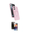 ieg™ iPhone 16 Kılıf İz Işık Koleksiyonu - Siyah 3D Antistatik Mat Seramik Nano Ekran Koruyucu