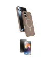 ieg™ iPhone 16 Kılıf İz Işık Koleksiyonu - Siyah 3D Antistatik Mat Seramik Nano Ekran Koruyucu