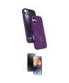 ieg™ iPhone 16 Kılıf İz Işık Koleksiyonu - Siyah 3D Antistatik Mat Seramik Nano Ekran Koruyucu