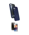ieg™ iPhone 16 Kılıf İz Işık Koleksiyonu - Siyah 3D Antistatik Mat Seramik Nano Ekran Koruyucu