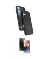 ieg™ iPhone 16 Kılıf İz Işık Koleksiyonu - Siyah 3D Antistatik Mat Seramik Nano Ekran Koruyucu