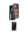 ieg™ iPhone 16 Kılıf İz Minimal Koleksiyonu - Siyah 3D Antistatik Hayalet Cam Ekran Koruyucu
