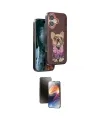 ieg™ iPhone 16 Kılıf İz Minimal Koleksiyonu - Siyah 3D Antistatik Mat Seramik Nano Ekran Koruyucu