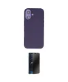 ieg™ iPhone 16 Kılıf Kıvılcım Çizgi Serisi - Siyah 3D Antistatik Hayalet Cam Ekran Koruyucu