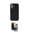 ieg™ iPhone 16 Kılıf Kıvılcım Çizgi Serisi - Siyah 3D Antistatik Mat Seramik Nano Ekran Koruyucu