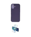 ieg™ iPhone 16 Kılıf Kıvılcım Çizgi Serisi - Siyah 3D Antistatik Seramik Nano Ekran Koruyucu