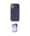 ieg™ iPhone 16 Kılıf Kıvılcım Çizgi Serisi - Siyah Bilvis 5in1 3D Magic Cam Ekran Koruyucu