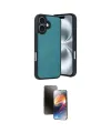 ieg™ iPhone 16 Kılıf Kıvılcım Işık Serisi - Siyah 3D Antistatik Mat Seramik Nano Ekran Koruyucu