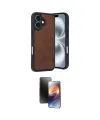 ieg™ iPhone 16 Kılıf Kıvılcım Işık Serisi - Siyah 3D Antistatik Mat Seramik Nano Ekran Koruyucu