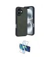 ieg™ iPhone 16 Kılıf Kıvılcım Işık Serisi - Siyah 3D Antistatik Seramik Nano Ekran Koruyucu