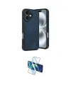 ieg™ iPhone 16 Kılıf Kıvılcım Işık Serisi - Siyah 3D Antistatik Seramik Nano Ekran Koruyucu