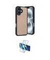 ieg™ iPhone 16 Kılıf Kıvılcım Işık Serisi - Siyah 3D Antistatik Seramik Nano Ekran Koruyucu