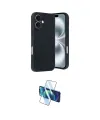 ieg™ iPhone 16 Kılıf Kıvılcım Işık Serisi - Siyah 3D Antistatik Seramik Nano Ekran Koruyucu