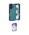 ieg™ iPhone 16 Kılıf Kıvılcım Işık Serisi - Siyah Bilvis 5in1 3D Magic Cam Ekran Koruyucu