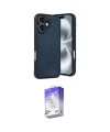 ieg™ iPhone 16 Kılıf Kıvılcım Işık Serisi - Siyah Bilvis 5in1 3D Magic Cam Ekran Koruyucu