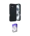 ieg™ iPhone 16 Kılıf Kıvılcım Işık Serisi - Siyah Bilvis 5in1 3D Magic Cam Ekran Koruyucu