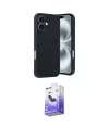 ieg™ iPhone 16 Kılıf Kıvılcım Işık Serisi - Siyah Bilvis 5in1 5D Magic Hayalet Cam Ekran Koruyucu