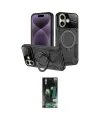 ieg™ iPhone 16 Kılıf Kıvılcım Modern Serisi - Siyah 360 Mat Full Body Arka Koruyucu