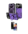 ieg™ iPhone 16 Kılıf Kıvılcım Modern Serisi - Siyah 3D Antistatik Mat Seramik Nano Ekran Koruyucu