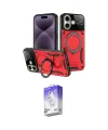 ieg™ iPhone 16 Kılıf Kıvılcım Modern Serisi - Siyah Bilvis 5in1 3D Magic Cam Ekran Koruyucu