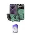 ieg™ iPhone 16 Kılıf Kıvılcım Modern Serisi - Siyah Bilvis 5in1 3D Magic Cam Ekran Koruyucu