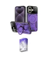 ieg™ iPhone 16 Kılıf Kıvılcım Modern Serisi - Siyah Bilvis 5in1 3D Magic Cam Ekran Koruyucu