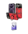 ieg™ iPhone 16 Kılıf Kıvılcım Modern Serisi - Siyah Bilvis 5in1 5D Magic Hayalet Cam Ekran Koruyucu