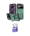 ieg™ iPhone 16 Kılıf Kıvılcım Modern Serisi - Siyah Bilvis 5in1 5D Magic Hayalet Cam Ekran Koruyucu