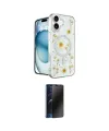 ieg™ iPhone 16 Kılıf Kozmos Doku - Siyah 3D Antistatik Hayalet Cam Ekran Koruyucu